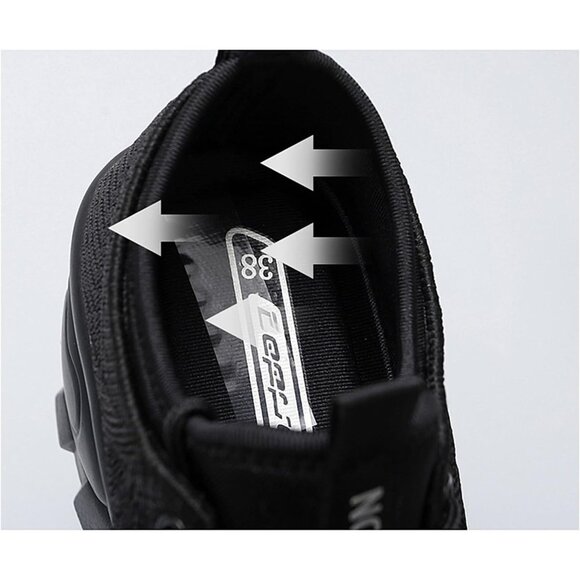 Women Chunky Platform Comfort Orthopedic Wedge Non-Slip Running Shoes All Black - Picture 5 of 6